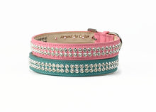 Load image into Gallery viewer, Ava Double Row Close Crystal Leather Dog Collar Product vendor