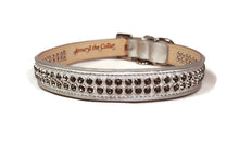 Load image into Gallery viewer, Kathy Double Row Dog Collar with Crystals Close Together with taper at ends