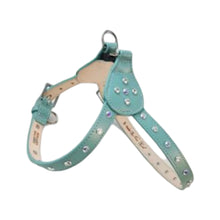 Load image into Gallery viewer, Brie Leather Step-In Dog Harness with Clear Crystals on Straps and Tabs Product vendor