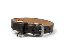 Load image into Gallery viewer, Chocolate brown leather classic dog collar