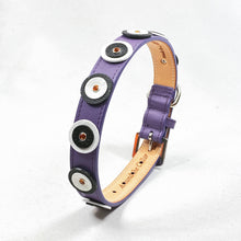 Load image into Gallery viewer, Brady Double Disc Leather Dog Collar with Crystals on Disc Product vendor