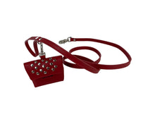 Load image into Gallery viewer, Bells Leather Poop Bag Holder with Nickel Stud Cluster