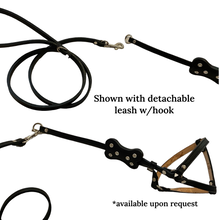 Load image into Gallery viewer, Bone Leather All-In-One Harness with Bone Slider and 6 Austrian Crystals Product vendor