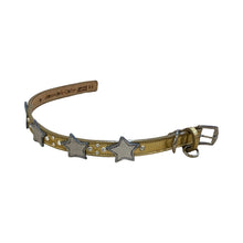 Load image into Gallery viewer, Breck Leather Star Dog Collar with 4 Crystals Between Stars Product vendor
