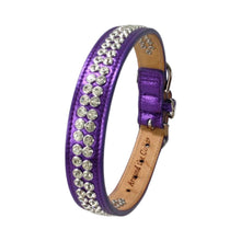 Load image into Gallery viewer, Purple Metallic Leather Ava Dog Collar