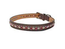 Load image into Gallery viewer, Shanti Leather Jewel Collar with Alternating Crystals - Around The Collar NY