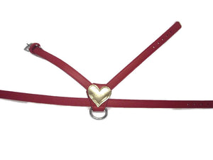 Heart Leather Dog  K Harness - Around The Collar NY