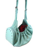Load image into Gallery viewer, Bells Leather Sling Carrier with Side Zipper Pocket &, Nickel Studs - Around The Collar NY