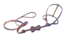 Load image into Gallery viewer, Bone Leather All-In-One Harness with Bone Slider and 6 Swarovski Crystals - Around The Collar NY