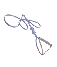 Load image into Gallery viewer, Gray leather all-in-one leather dog harness with Jet crystals