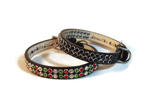 Load image into Gallery viewer, Ava Double Row Austrian Crystal Christmas Leather Dog Collar Product vendor