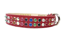 Load image into Gallery viewer, Ava Double Row Austrian Crystal Christmas Leather Dog Collar Product vendor