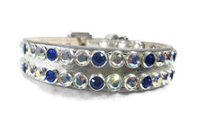 Load image into Gallery viewer, Ava Double Row Close Crystal Leather Dog Collar - Around The Collar NY