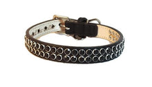 Load image into Gallery viewer, Ava Double Row Close Crystal Leather Dog Collar - Around The Collar NY