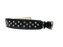 Load image into Gallery viewer, Callie Crystal Cluster Wider Leather Dog Collar - Around The Collar NY