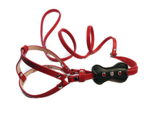 Load image into Gallery viewer, Bone All-In-One Leather Dog Harness with 3 Austrian Crystals-Holiday Product vendor