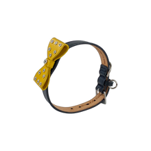 Load image into Gallery viewer, Bow Leather Dog Collar with Crystals on Large Bow Product vendor