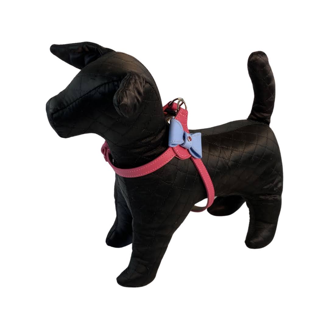 Bow Leather Step In Dog Harness