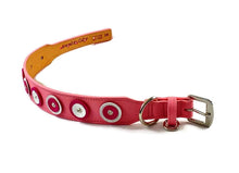 Load image into Gallery viewer, Brady Double Disc Wider Leather Dog Collar with Crystal on Disc Product vendor