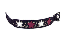 Load image into Gallery viewer, Breck Wider Leather Dog Collar with Star and Nickel Stud Cluster - Around The Collar NY
