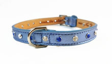 Load image into Gallery viewer, Brie Leather Dog Collar with Alternating Swarovski Crystals - Around The Collar NY