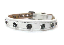Load image into Gallery viewer, Brie Leather Cat Collar with Single Row Crystals