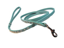 Load image into Gallery viewer, Brie Leather Leash with Single Row Swarovski Crystals - Around The Collar NY