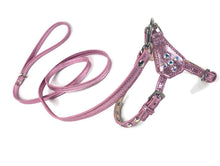 Load image into Gallery viewer, Brie Metallic Leather Step-In Dog Harness with Crystals on Straps & Side Tabs Product vendor