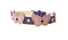 Load image into Gallery viewer, Butterfly Leather Collar with Crystals on Butterfly &amp; Collar WIP - Around The Collar NY