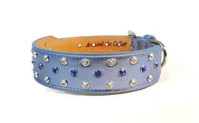 Load image into Gallery viewer, Callie Crystal Cluster Wider Leather Dog Collar - Around The Collar NY