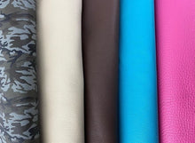 Cargar imagen en el visor de la galería, Magenta, Turquoise, Chocolate, Tan, Gray Camouflage leather for dog and cat accessories. Custom made by Around the Collar