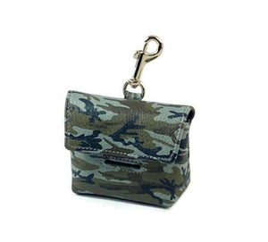 Camouflage Classic leather poop bag holder