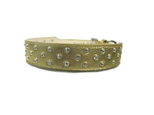 Load image into Gallery viewer, Callie Crystal Cluster Wider Leather Dog Collar - Around The Collar NY