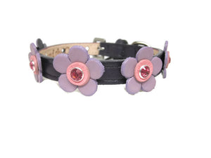 Riley Leather Flower Collar - Around The Collar NY