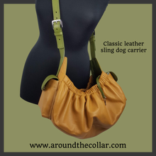 Cargar imagen en el visor de la galería, Classic Leather Dog Sling Carrier Product vendor