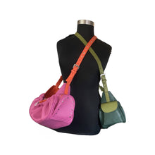 Load image into Gallery viewer, Bells Leather Sling Carrier with Stud Ornamentation &amp; Side Zipper Pocket