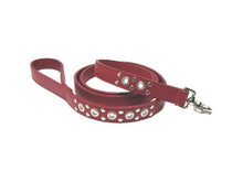 Load image into Gallery viewer, Jaxon Leather Dog Leash with Nickel Eyelet & Stud Cluster Product vendor