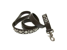Load image into Gallery viewer, Jaxon Leather Dog Leash with Nickel Eyelet & Stud Cluster Product vendor