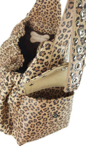 Jaxon Leopard Leather Sling Dog Carrier
