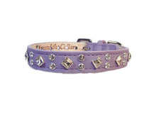 Load image into Gallery viewer, Lexus Leather Crystal Cluster Dog Collar - Around The Collar NY