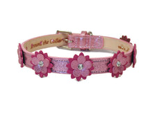 Load image into Gallery viewer, Penelope Flower Christmas Leather Dog Collar with Crystals on Flower