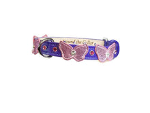 Load image into Gallery viewer, Butterflies Leather Collar with Swarovski Crystals on Butterfly & Collar WIP - Around The Collar NY
