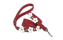 Load image into Gallery viewer, Ellie 5 Flower Leather Leash with Crystals on Flower and Leash - Around The Collar NY