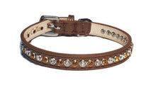 Load image into Gallery viewer, Shanti Leather Jewel Collar with Alternating Crystals - Around The Collar NY