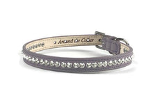 Load image into Gallery viewer, Shanti lilac leather dog collar with handset crystals close together Custom Made by Around the Collar
