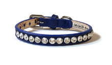 Load image into Gallery viewer, Shanti Leather Hanukkah Dog Collar w-Single Row Austrian Crystals Close Together Product vendor