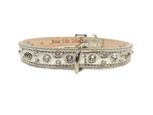 Load image into Gallery viewer, Bella Leather Dog Collar with Jewels and Crowns - Around The Collar NY