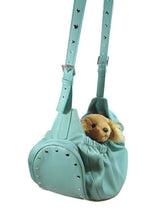 Load image into Gallery viewer, Bells Leather Sling Carrier with Side Zipper Pocket &, Nickel Studs - Around The Collar NY