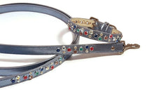Load image into Gallery viewer, Stacy Rainbow Multi Cluster Jeweled  Leather Dog Leash