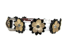 Load image into Gallery viewer, Penelope Flower Christmas Leather Dog Collar with Crystals on Flower